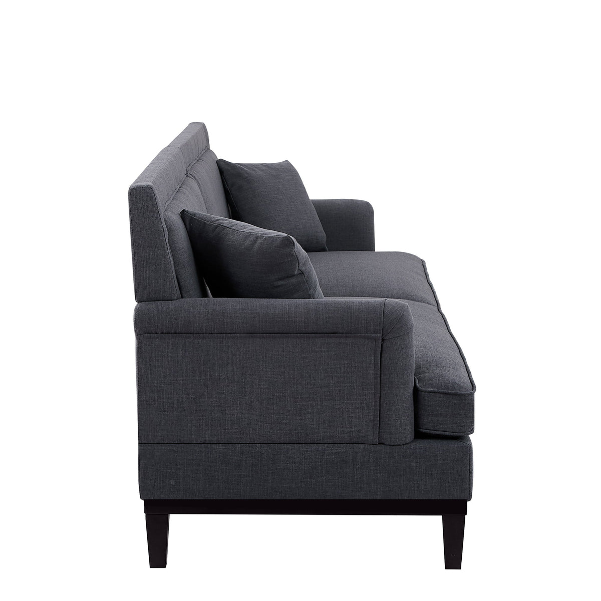 Grey Upholstered Loveseat Sofa with 2 Pillows M390834