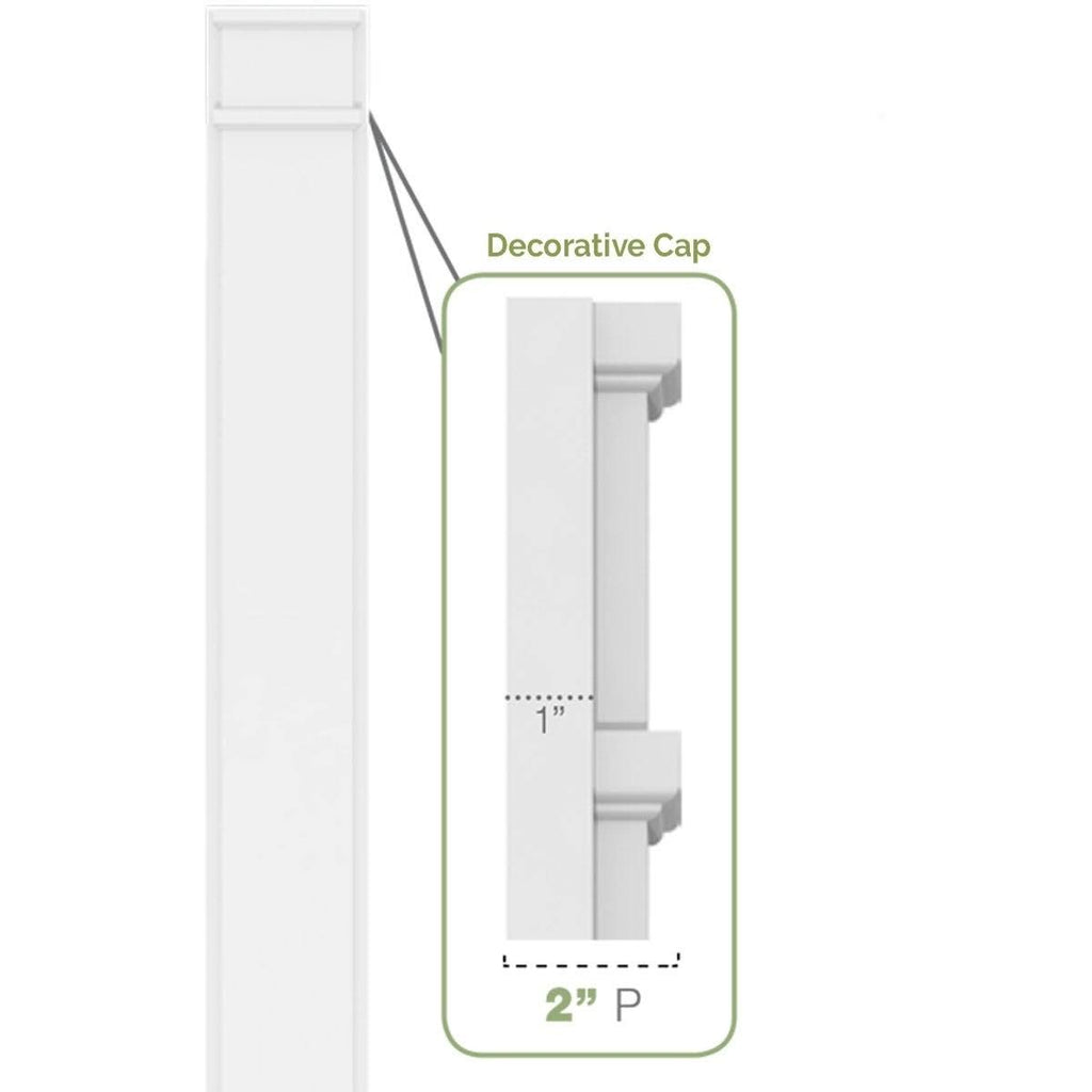 Plain PVC Pilaster with Decorative Capital and Base (Pair) I94465