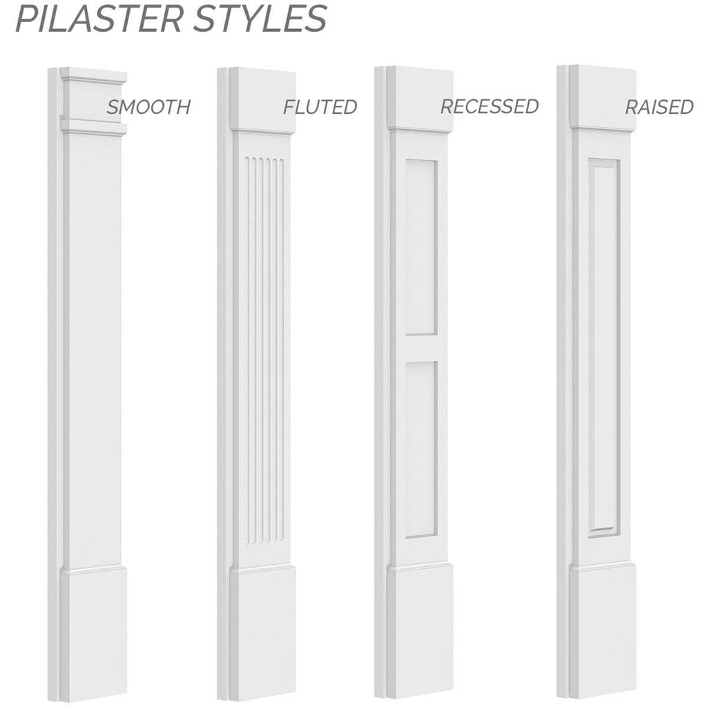 Plain PVC Pilaster with Decorative Capital and Base (Pair) I94465