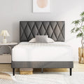 Twin Upholstered Platform Bed Frame with Headboard J4679