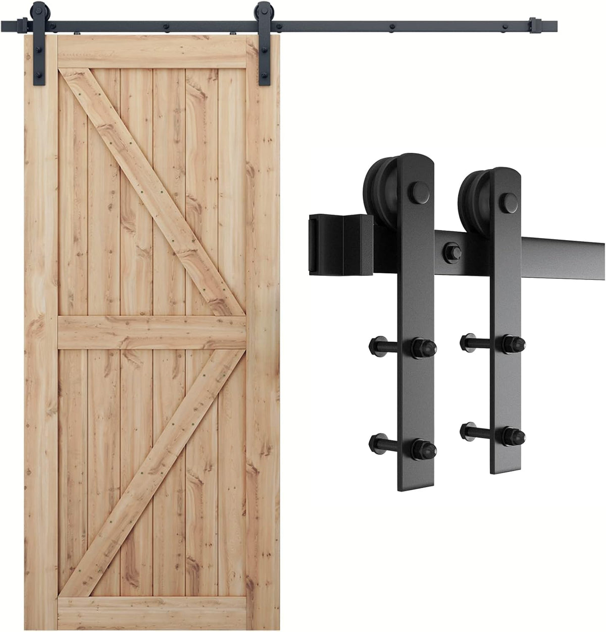 7ft Heavy Duty Sliding Barn Door Hardware Kit P4597