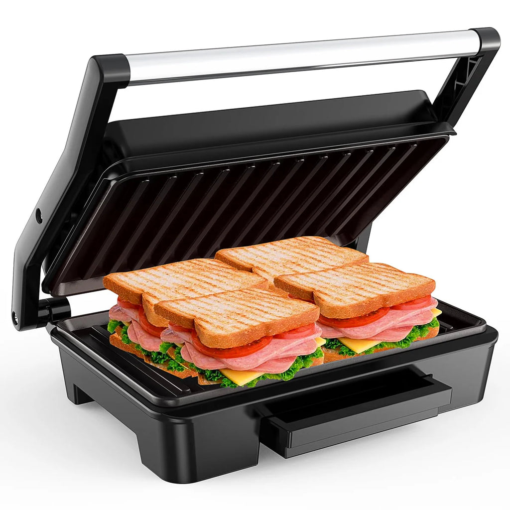 2 Slice Stainless Steel Non-Stick Panini Press X384756
