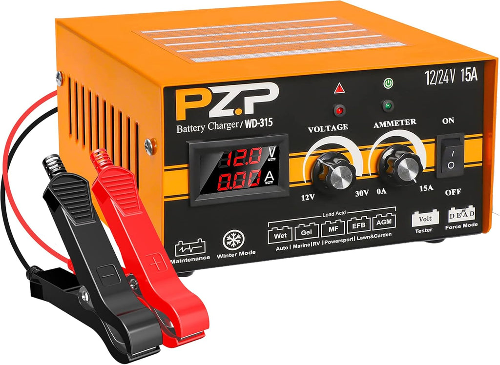 12V/24V Manual Battery Charger Maintainer Trickle Charger F908