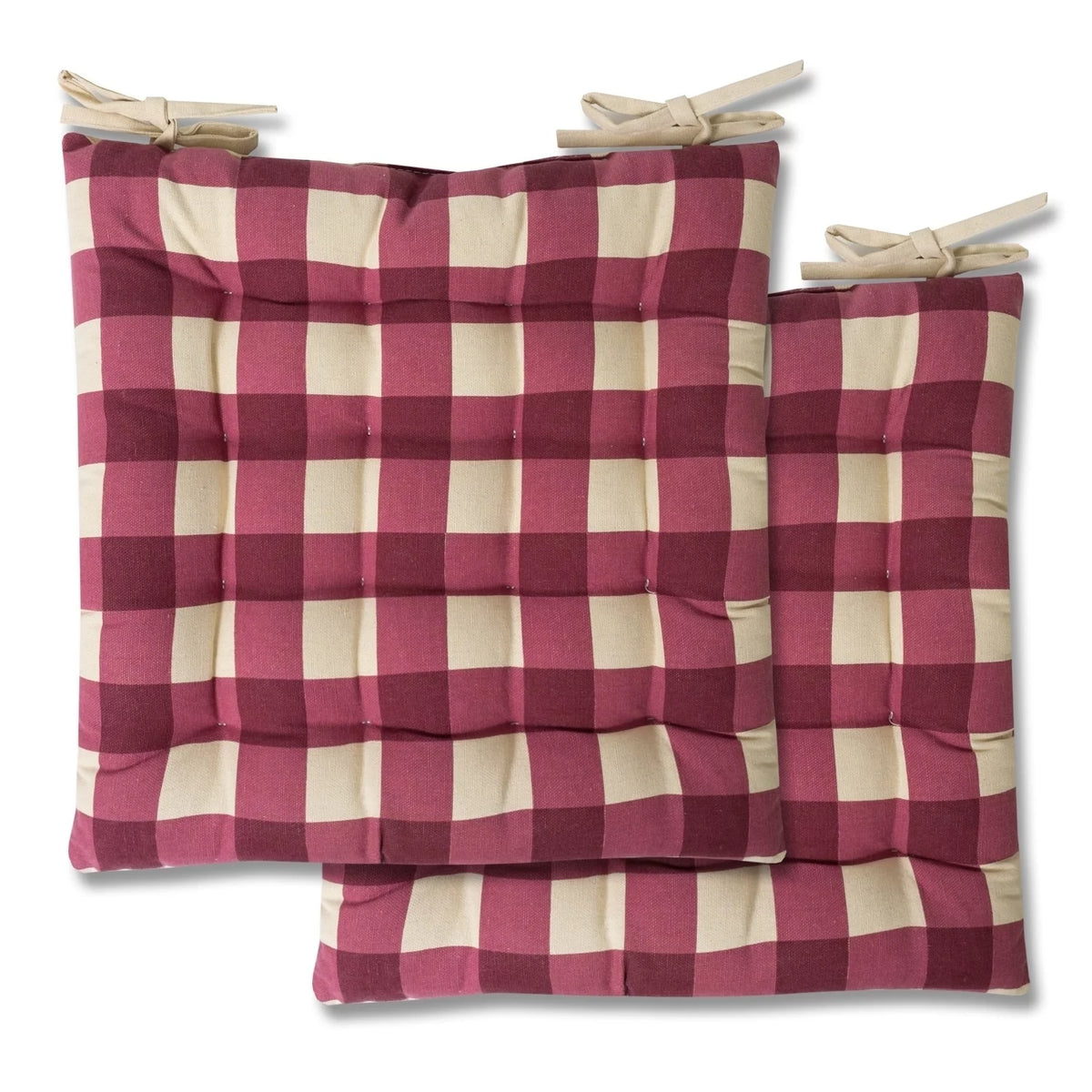Buffalo Check Tufted Chair Pads Set of 4 W6493