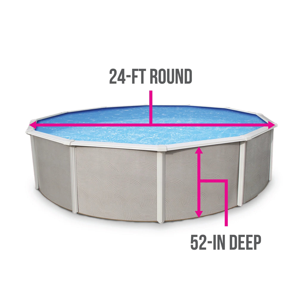 24-ft Round 52-in Deep Metal Wall Swimming Pool X102