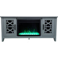 56-in. Slate Blue Electric Fireplace with Crystal Insert U78584