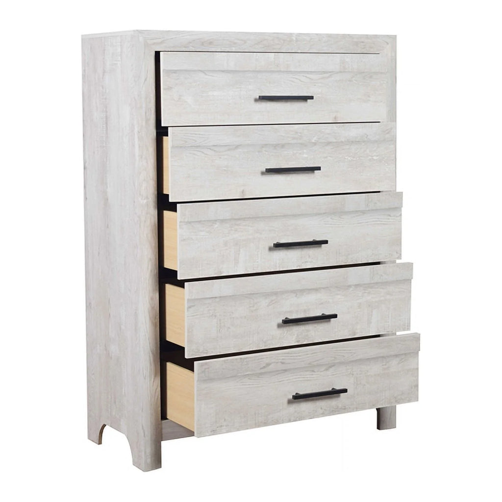 Gray 5-Drawer Wood Chest F715876