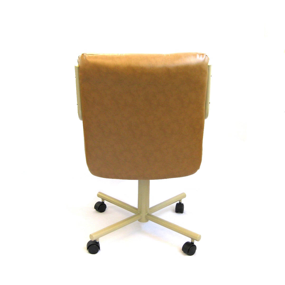 Swivel Tilt Caster Arm Chair in Buff Polyurethane P714