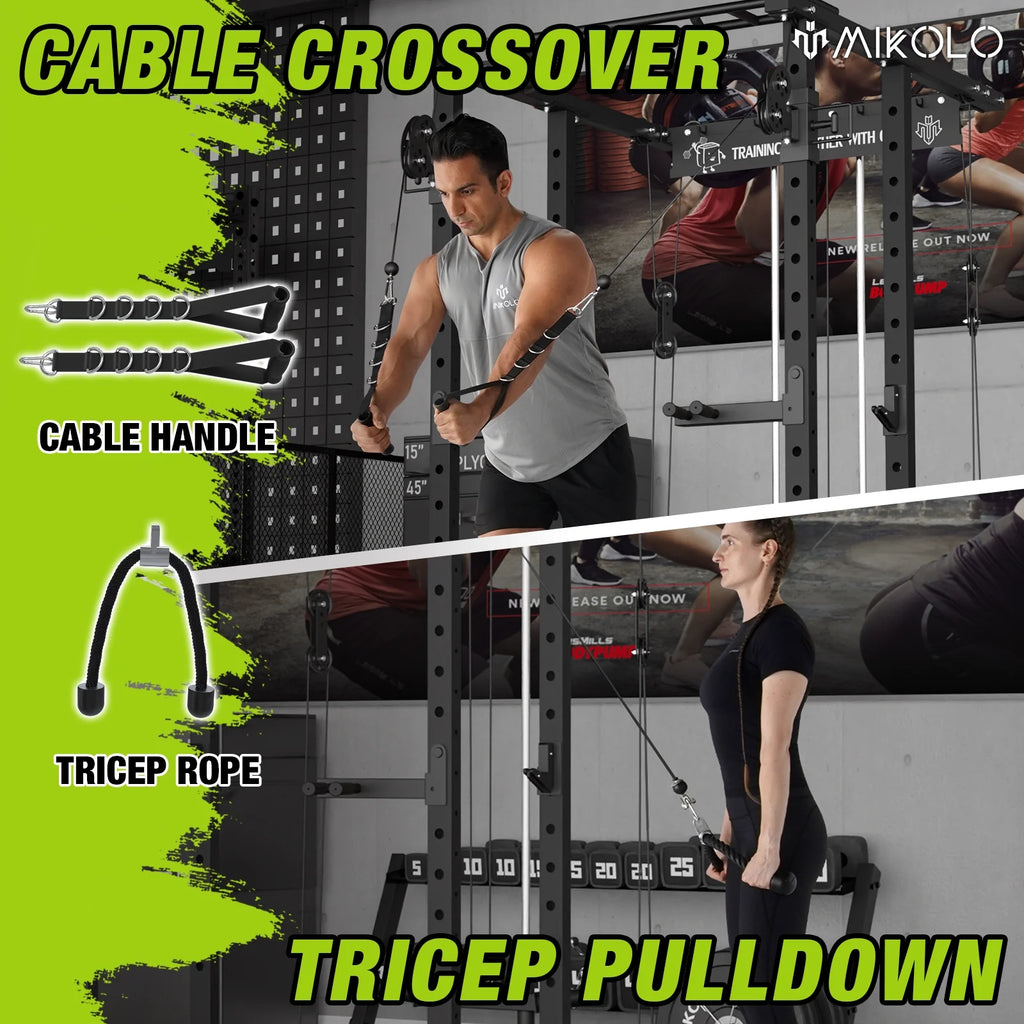 Power Rack Cage with Cable Crossover Machine U783