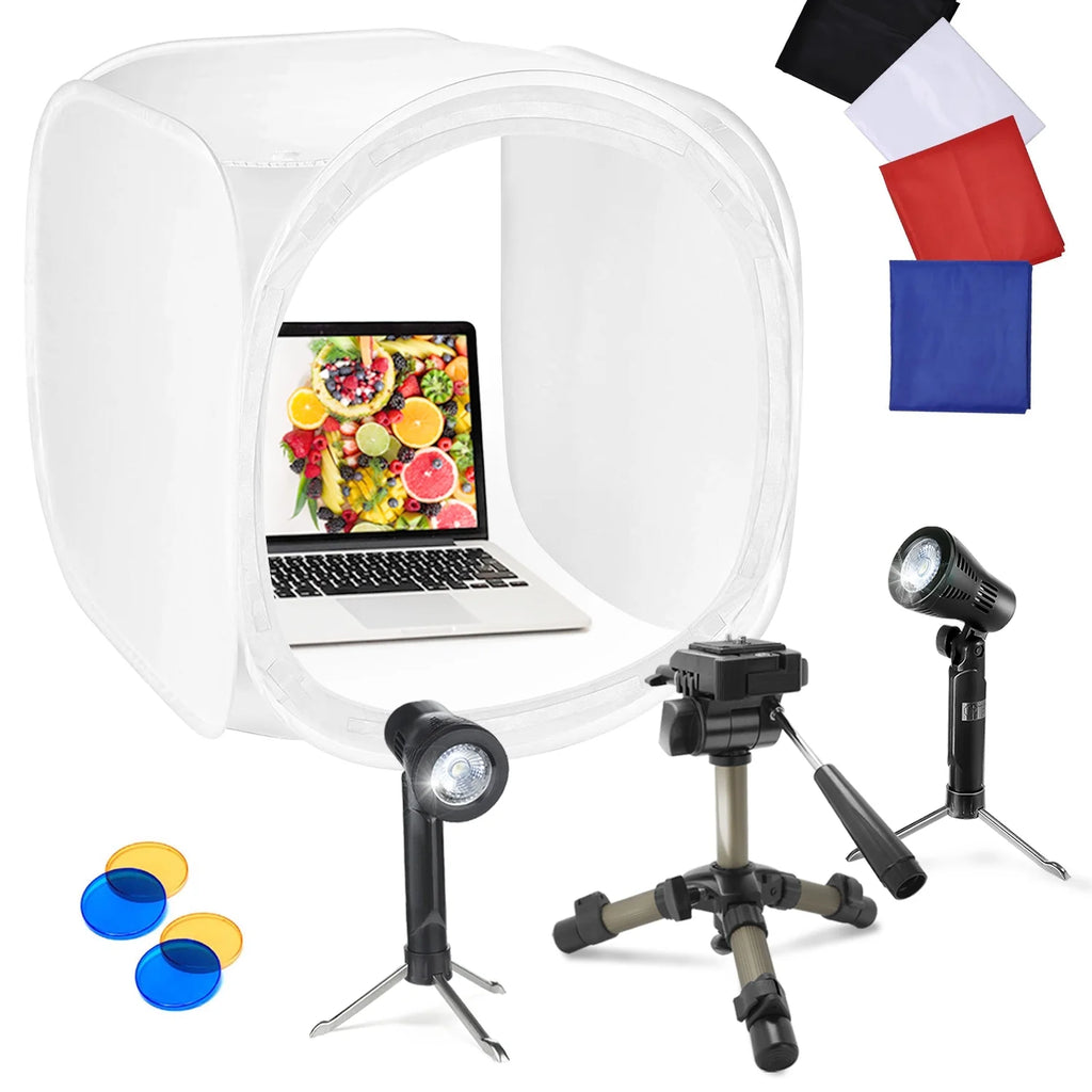 24" Folding Photo Light Box with LED Lighting Kit and Tripod B699868