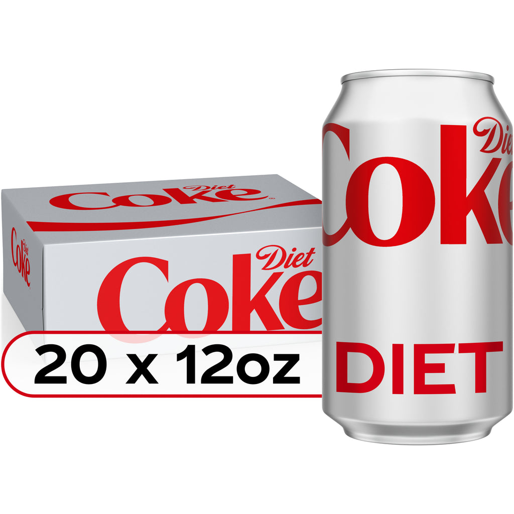 20 Pack Diet Coke Soda Soft Drink, 12 fl oz W3992