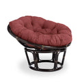 Red Wine Microsuede Rattan Papasan Chair with Cushion B251459
