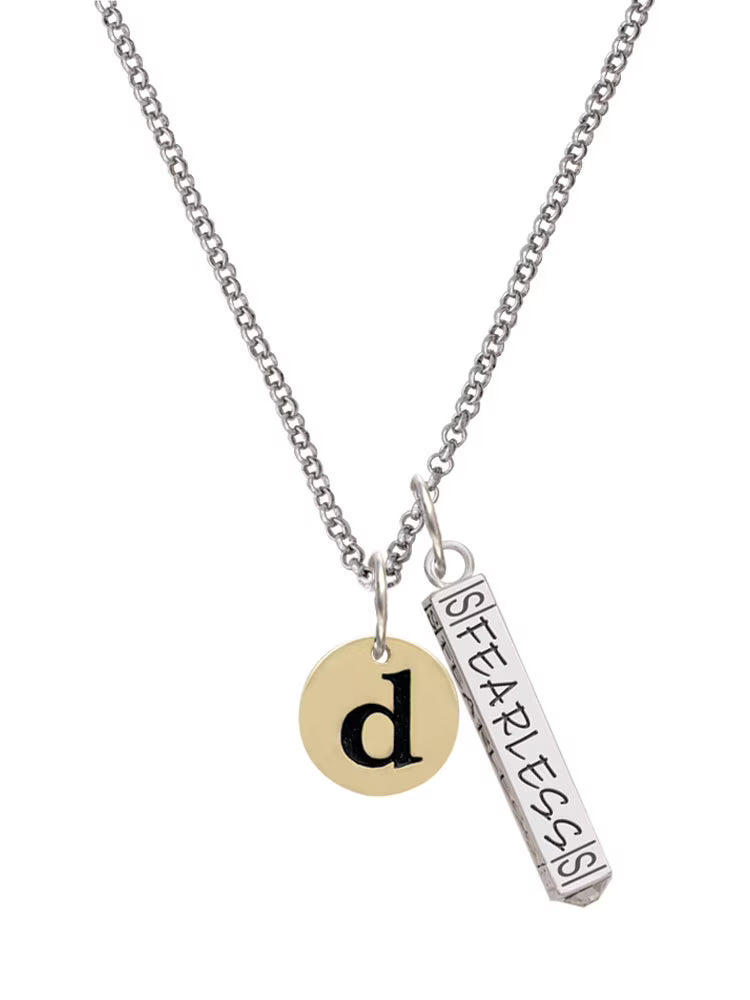 Goldtone Disc Initial Necklace, 23" H66397