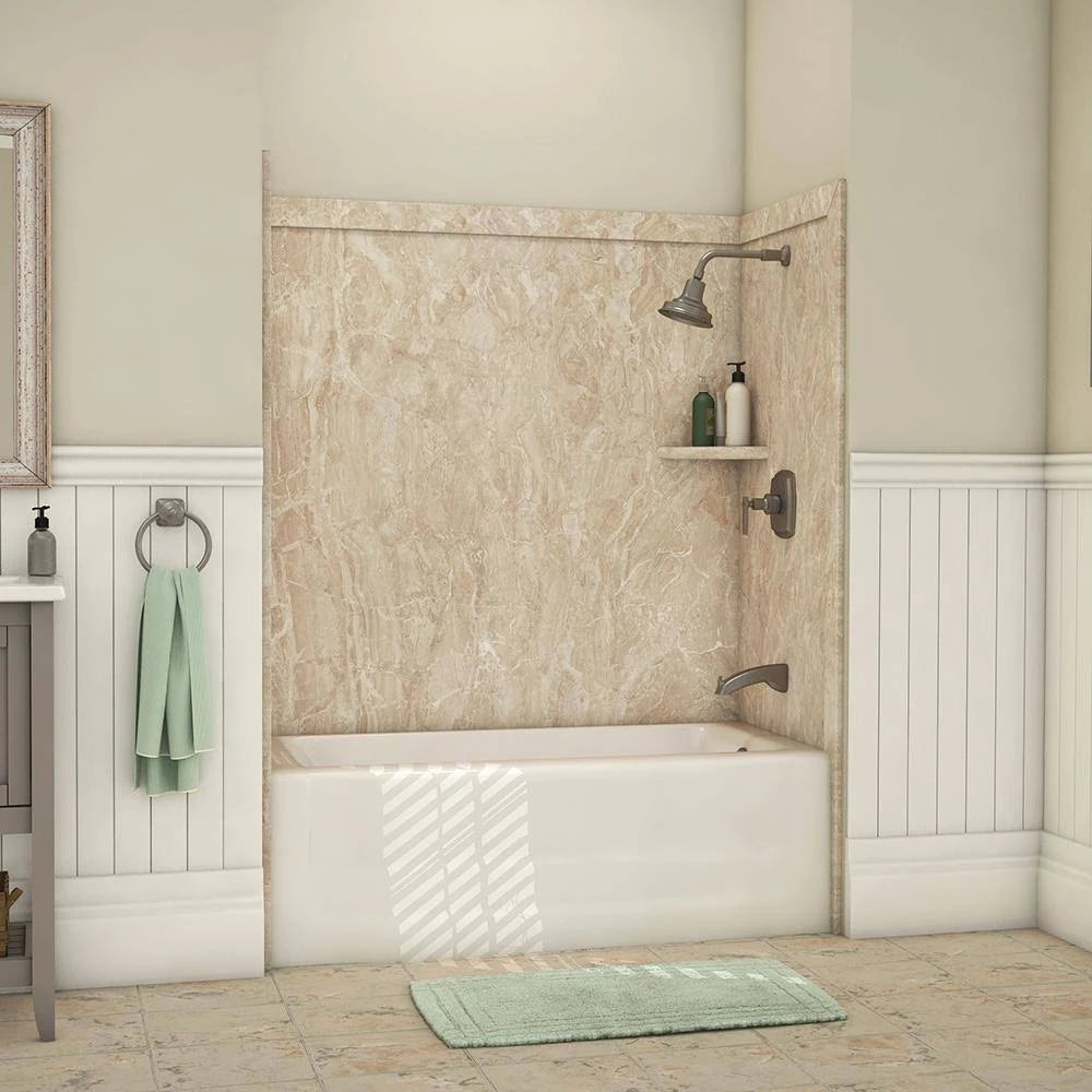 9-Piece Adhesive Tub Surround in Alaskan Ivory C405421