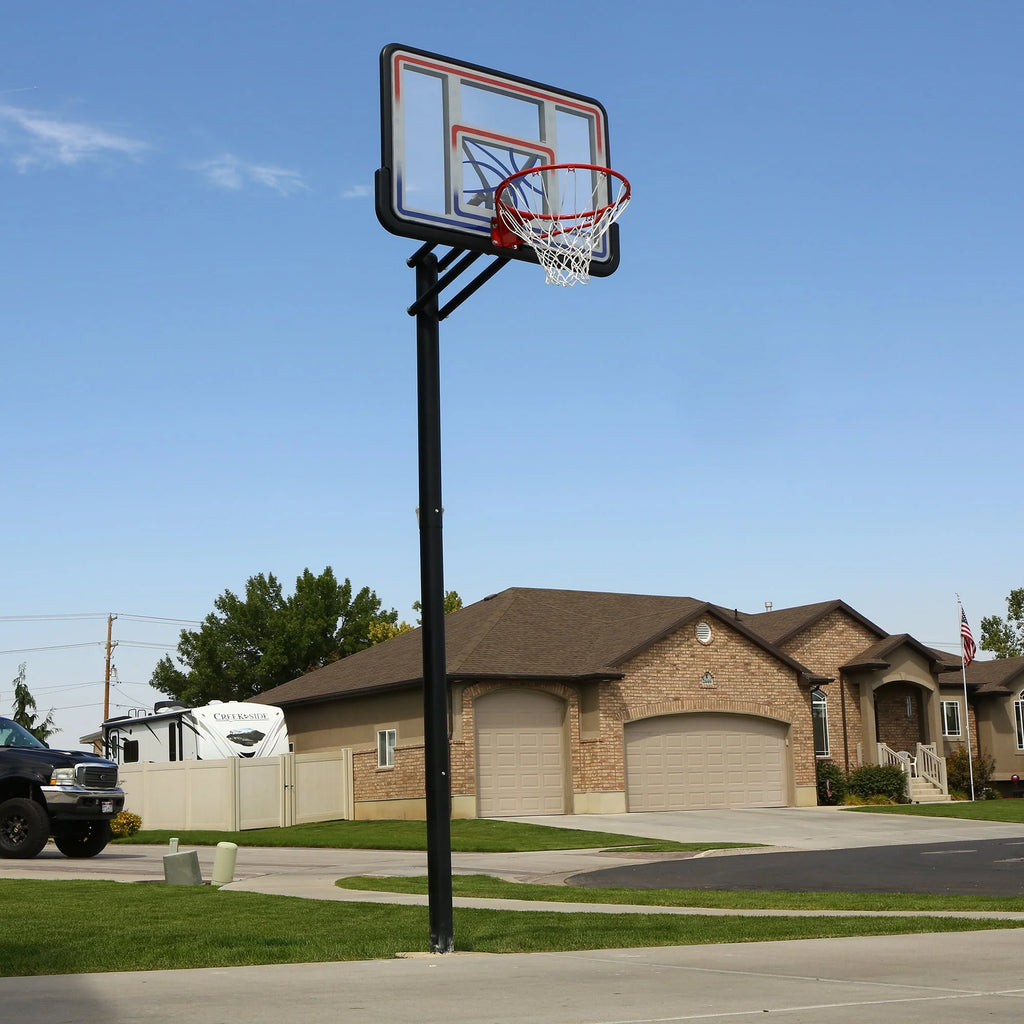 Adjustable Inground Basketball Hoop 44 inch Polycarbonate Q9587