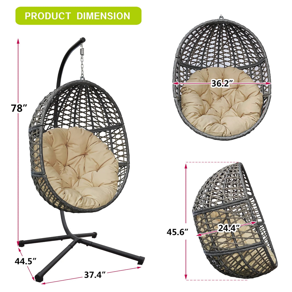Rattan Egg Swing Chair with Stand I980906