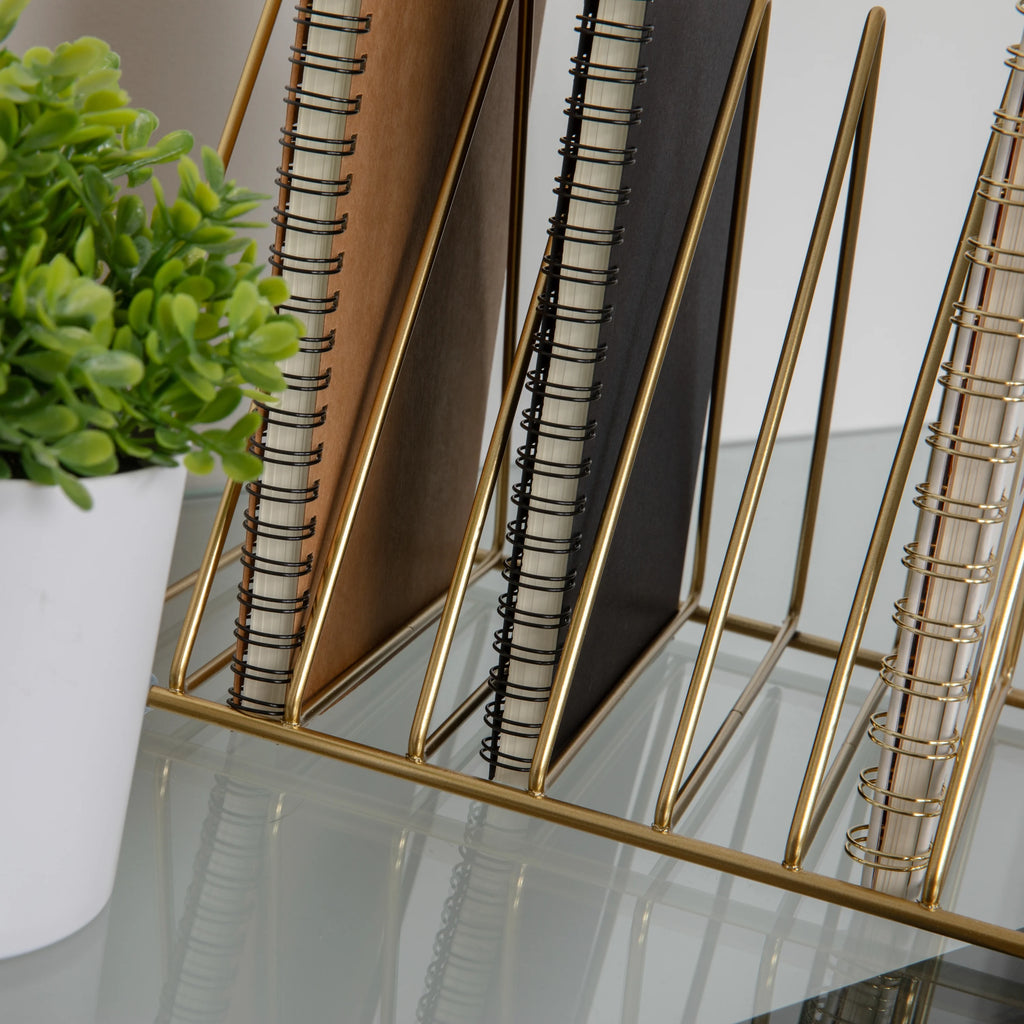 Gold Metal Magazine File Holder S22866