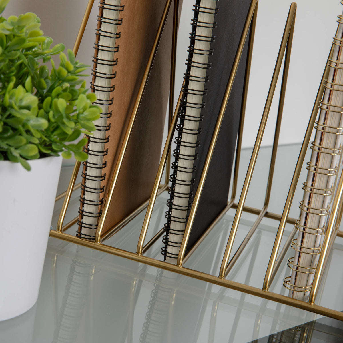 Gold Metal Magazine File Holder S22866