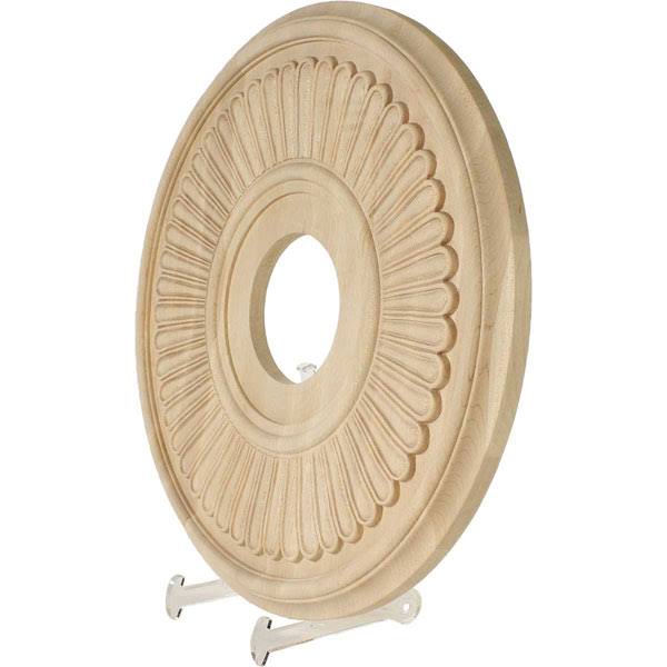 16 in. Unfinished Red Oak Carved Ceiling Medallion T4964