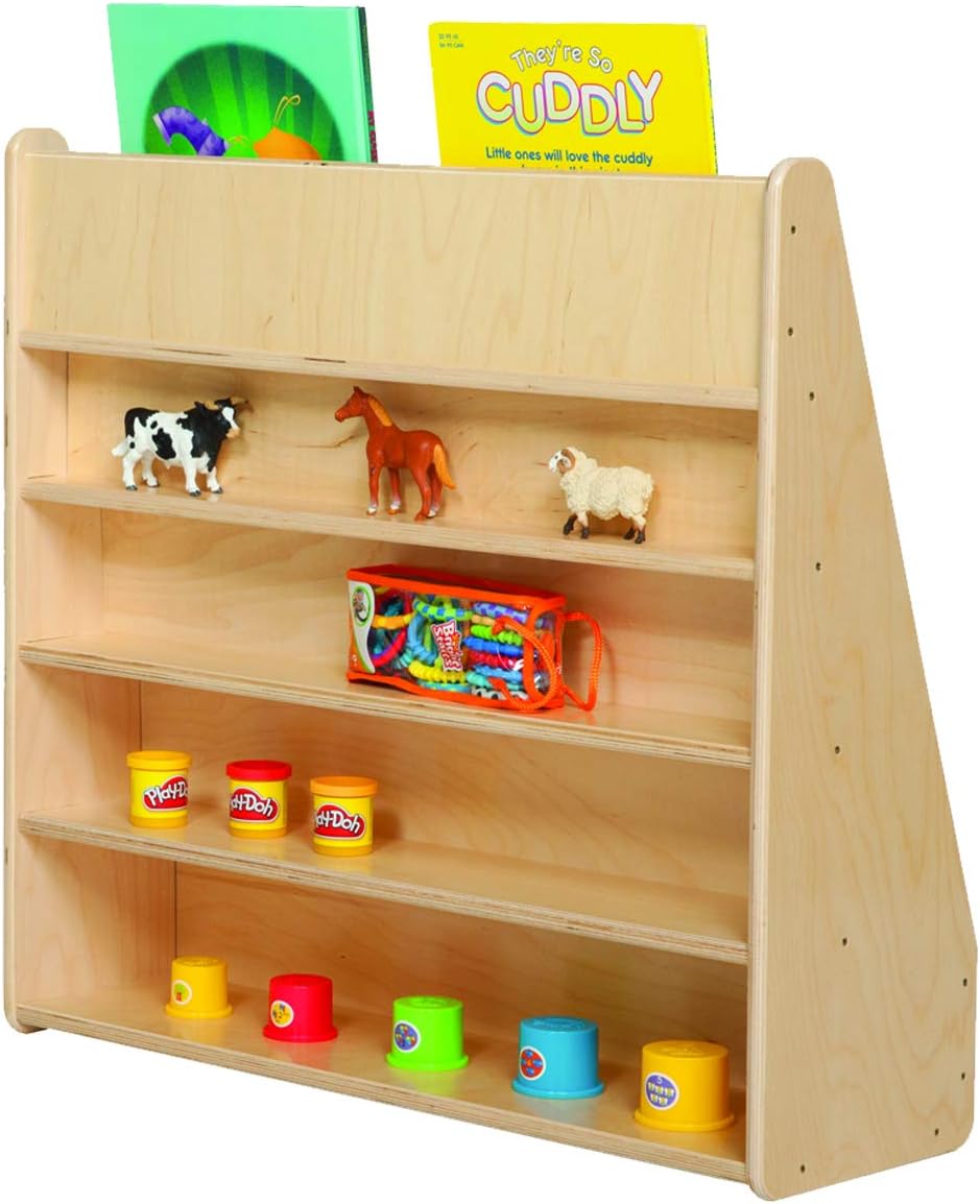 Natural Birch Hardwood 5 Shelves Kids’ Bookshelf E244