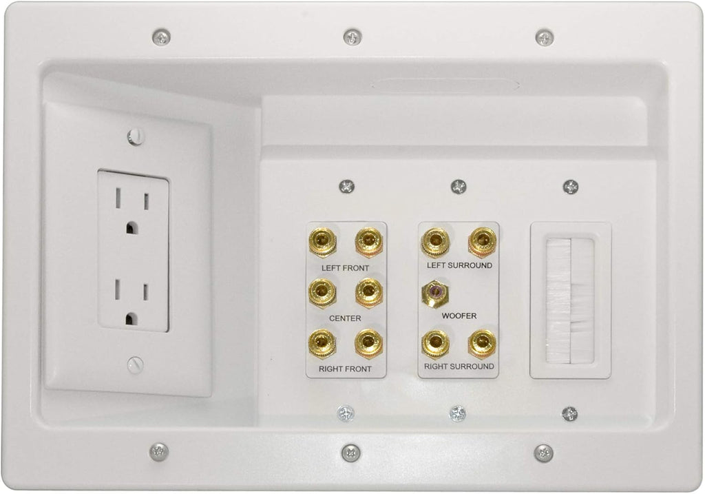 White Recessed In Wall TV Power Kit with USB N761717