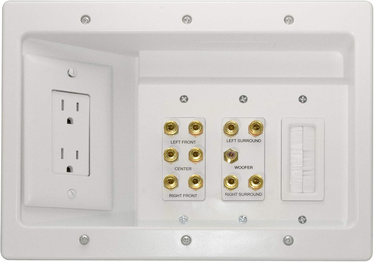 White Recessed In Wall TV Power Kit with USB N761717