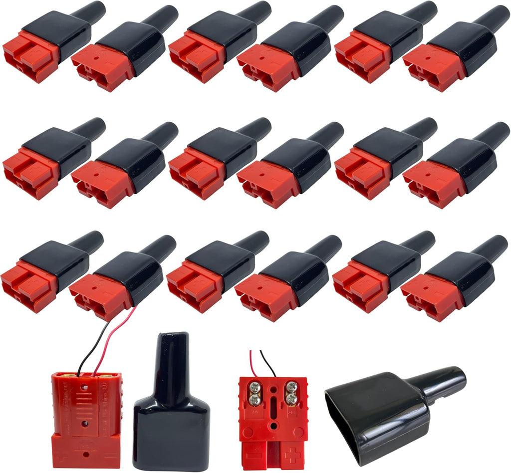 50A Anderson Connector with Dust Cable Sheath Cover, Red 6 pcs E15186
