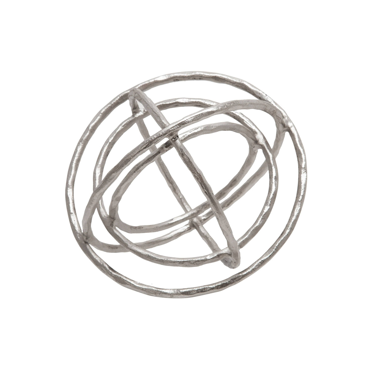 Silver Metal Armillary Orb Table Decor I977