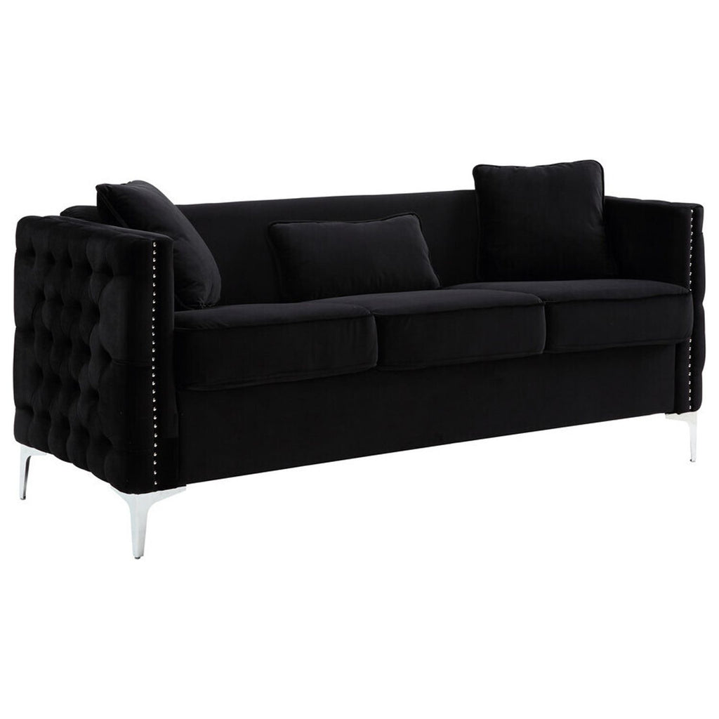 Velvet Sofa With 3 Pillows V471
