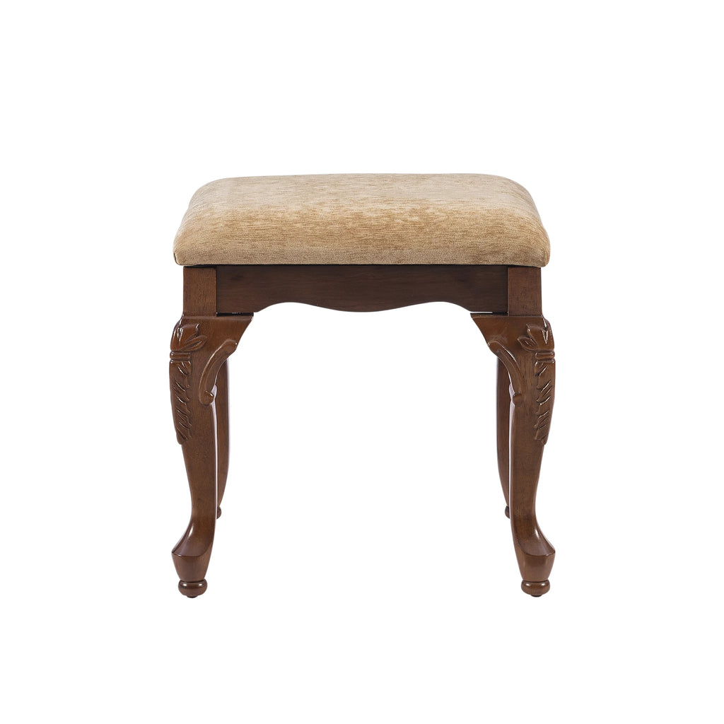 Upholstered Vanity Bench Beige Chenille F872454