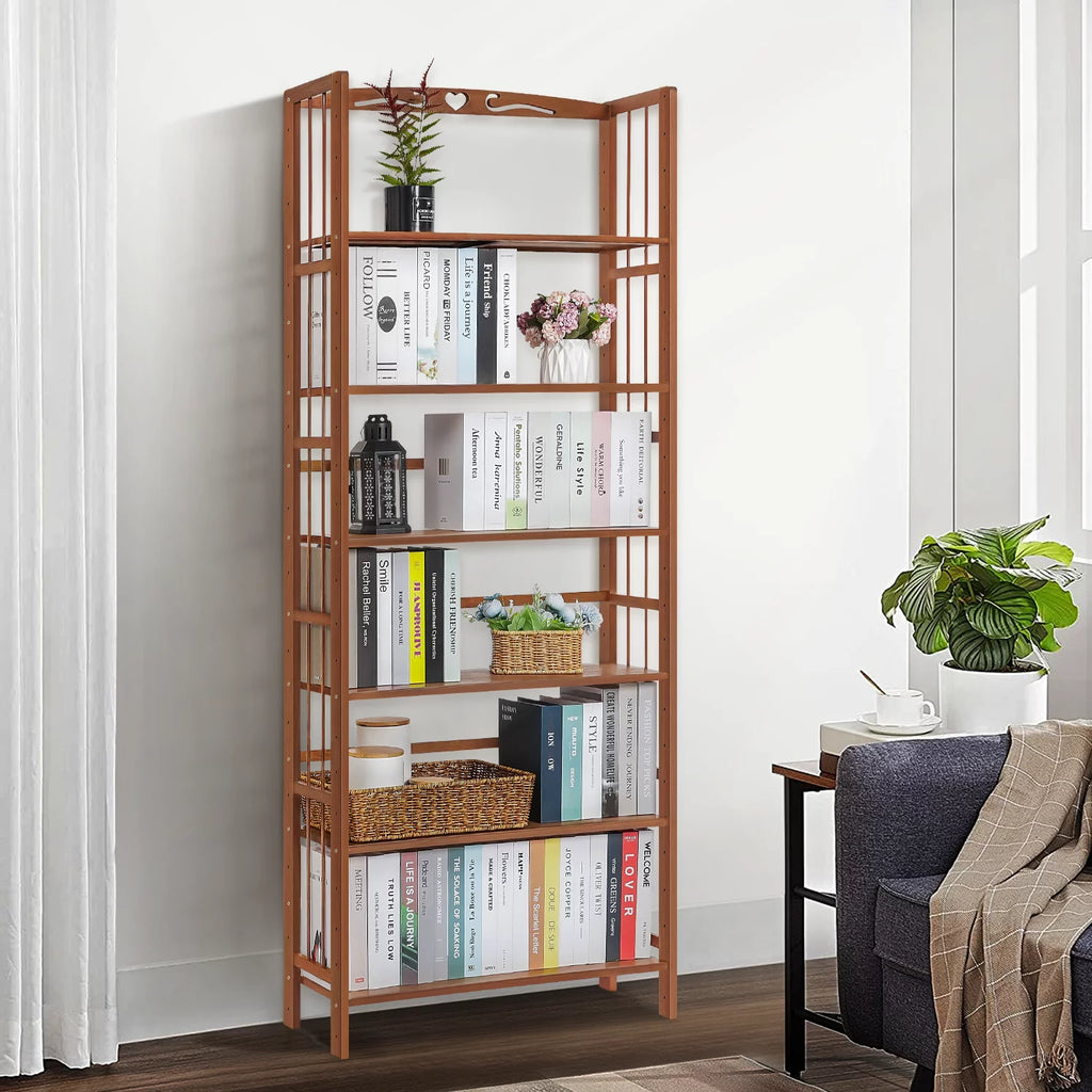 Bamboo 6 Tiers Open Bookshelf Y448