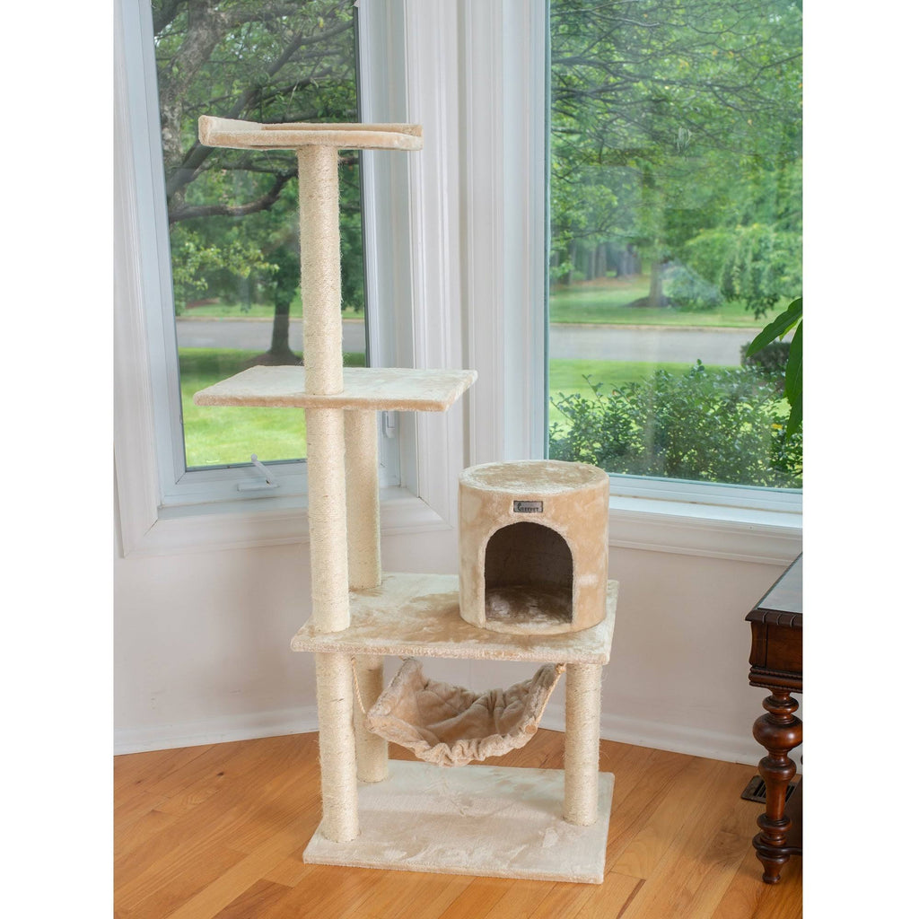 Cat Tree with Hammock 59-Inch Silver Gray M91671