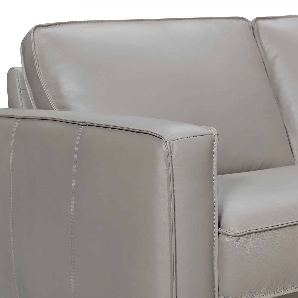Greige Leather Sectional Sofa Y816567