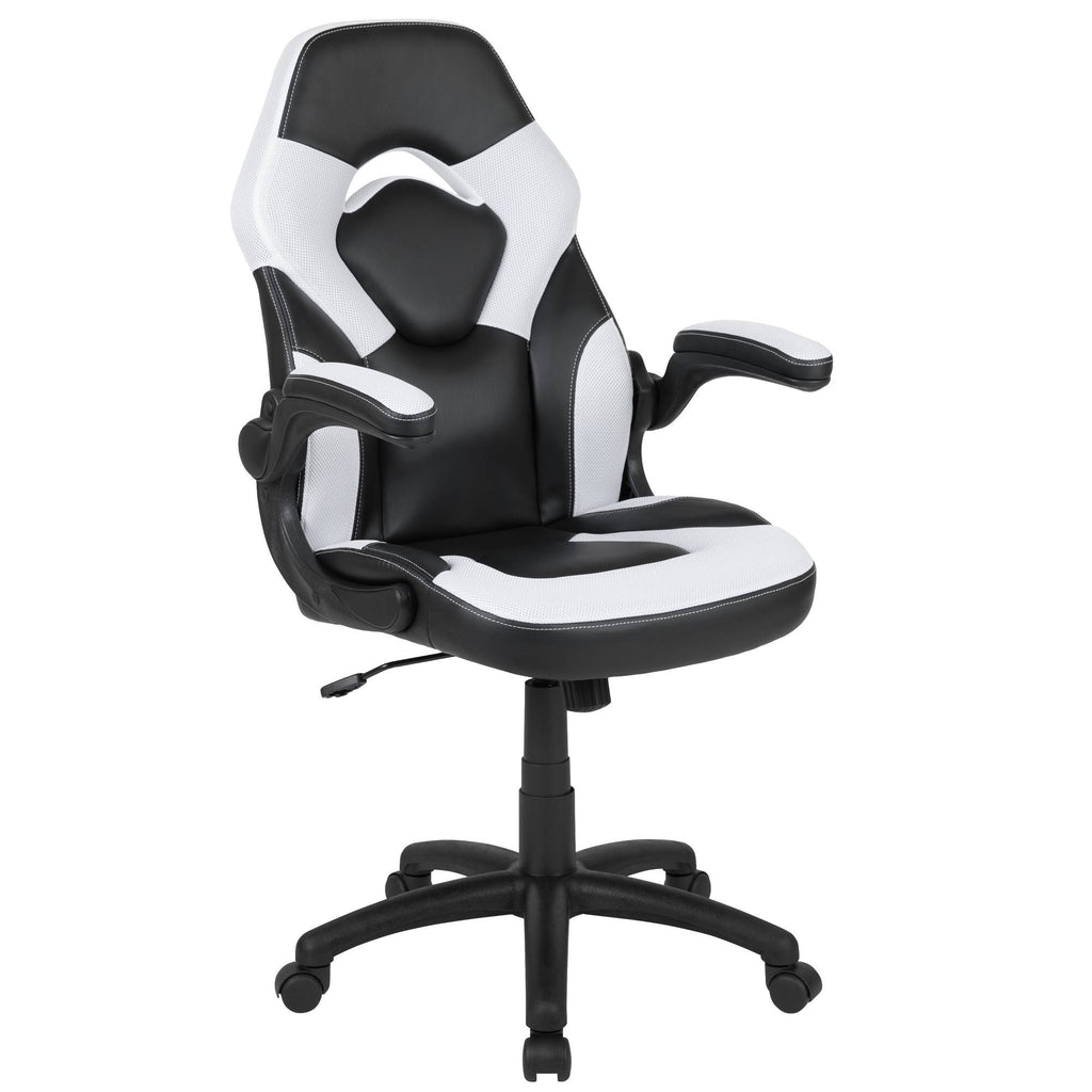 Black Gaming Desk and Racing Chair Set with Cup Holder U918238