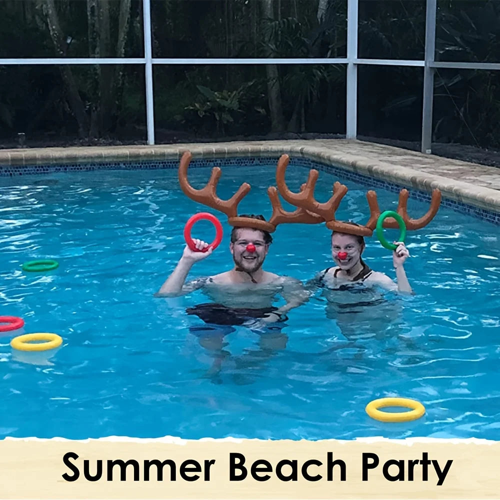Inflatable Reindeer Antler Ring Toss Game with 4 Rings F822317