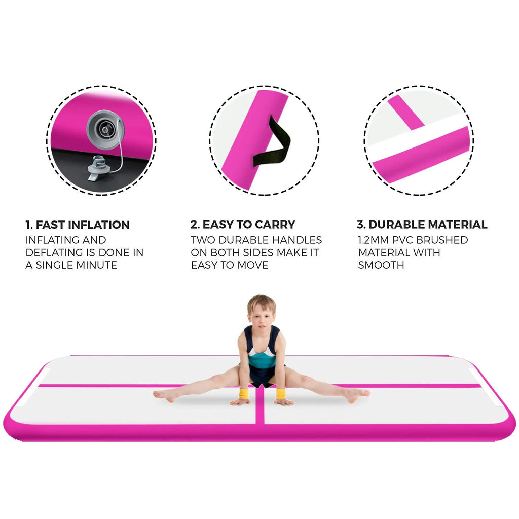 Pink Inflatable Gymnastic Air Track Mat J74161