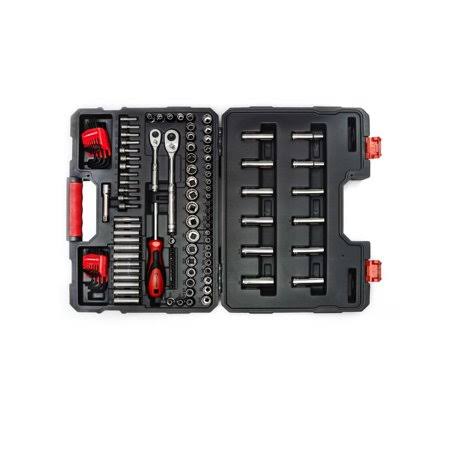 121 Pieces 1/4in & 3/8in Drive 6 & 12 Point Standard & Deep SAE/Metric Mechanics Tool Set U694