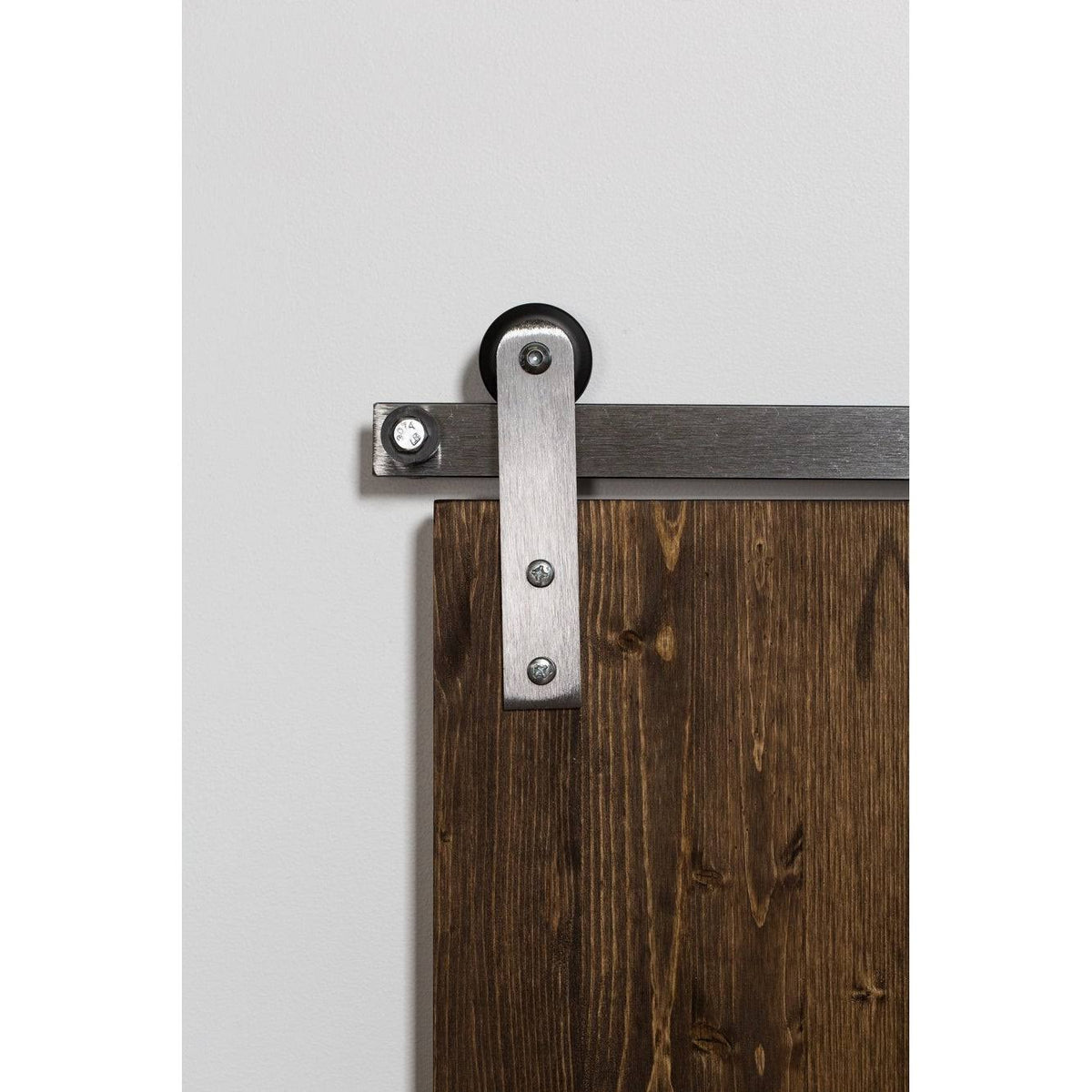 84 inch Side Mounted Mini Sliding Barn Door Track Brushed Nickel H988
