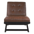 Brown Wood and Faux Leather Accent Chair L982623