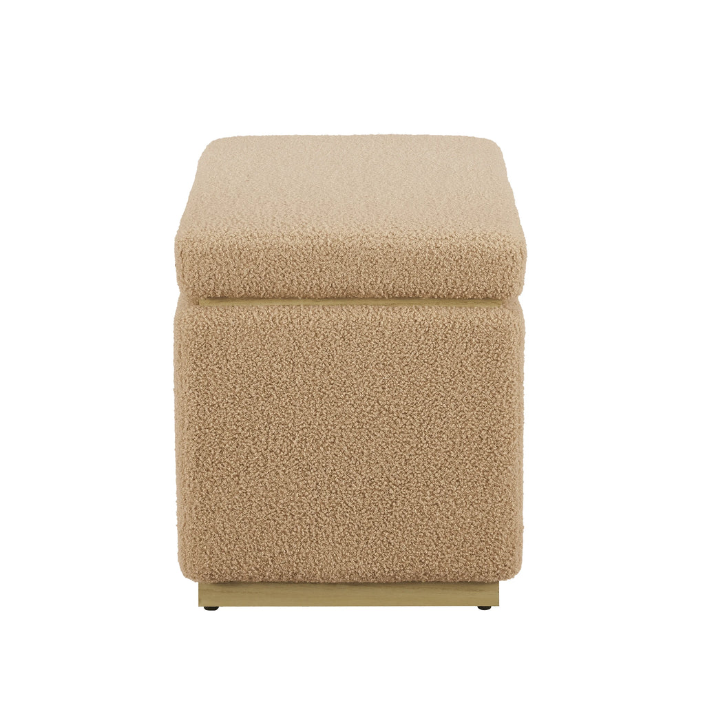 Tan Rectangle Storage Ottoman R3217