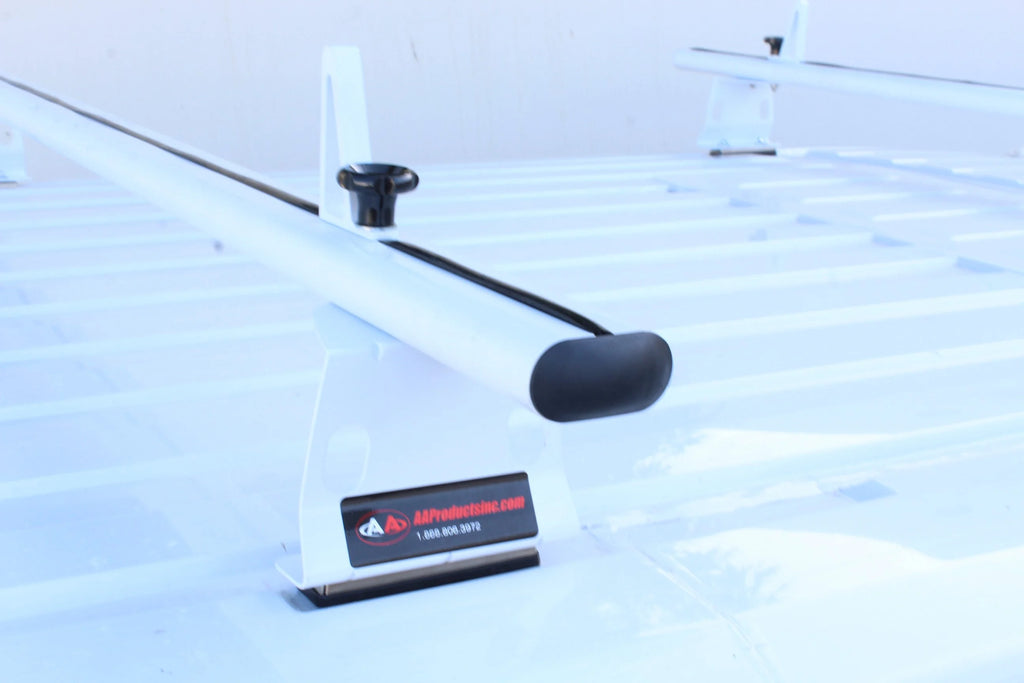 Aluminum 3 Bar Van Roof Rack System With Ladder Stopper White V71232