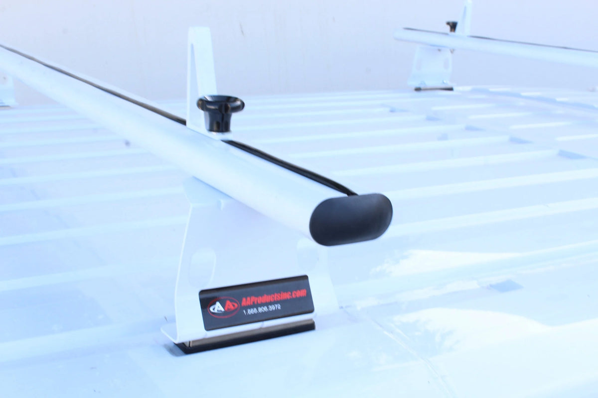 Aluminum 3 Bar Van Roof Rack System With Ladder Stopper White V71232