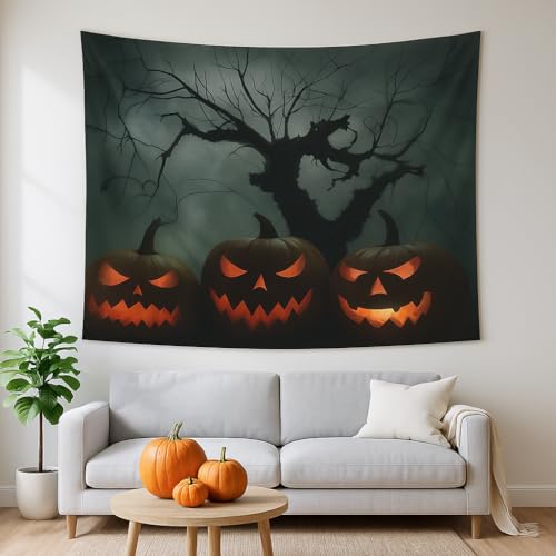 Halloween Pumpkin Tapestry Wall Hanging 60" x 50" U26063