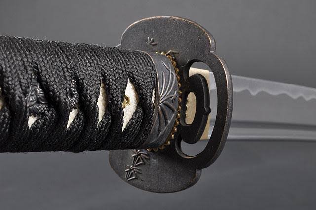 Aluminium Alloy Unsharpened Full Tang Katana with Black Scabbard W676