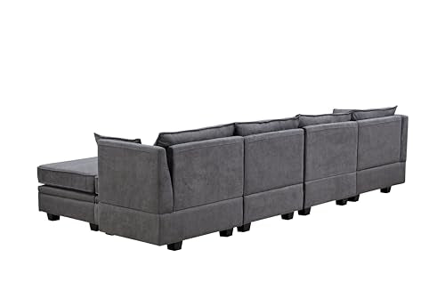 Beige Chenille 2 Piece L-Shape Modular Sectional Sofa I306