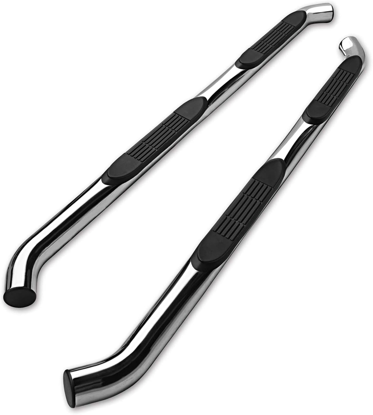 3 Black Side Bars Step Rails Running Boards O2181