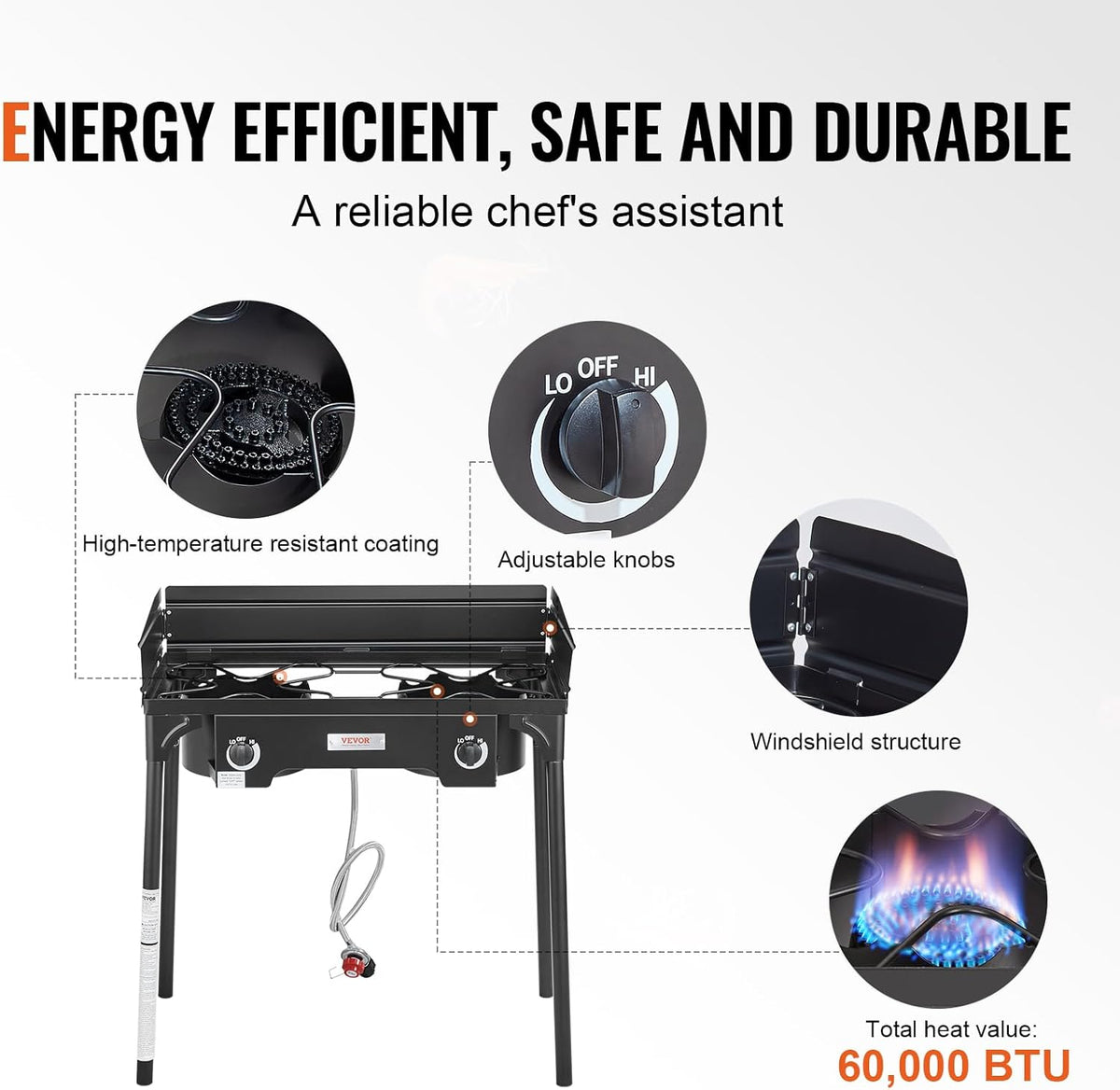 2 Burner Propane Stove with Windscreen X313