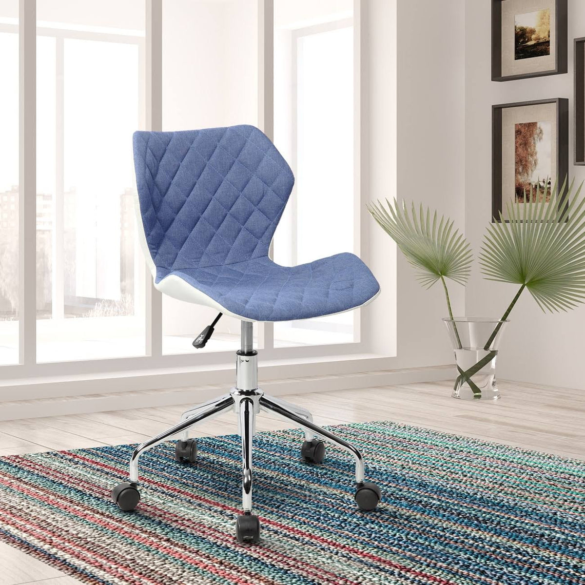 Blue Height Adjustable Office Task Chair E48263