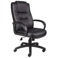 Black Leather Executive Office Chair with Arms U83754