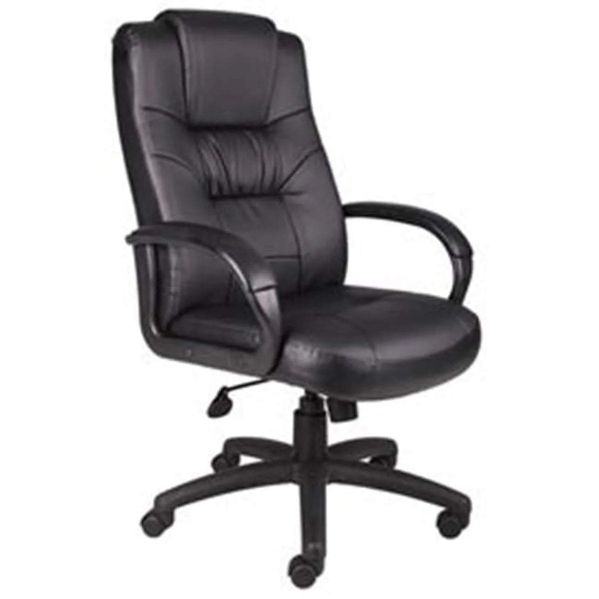 Black Leather Executive Office Chair with Arms U83754